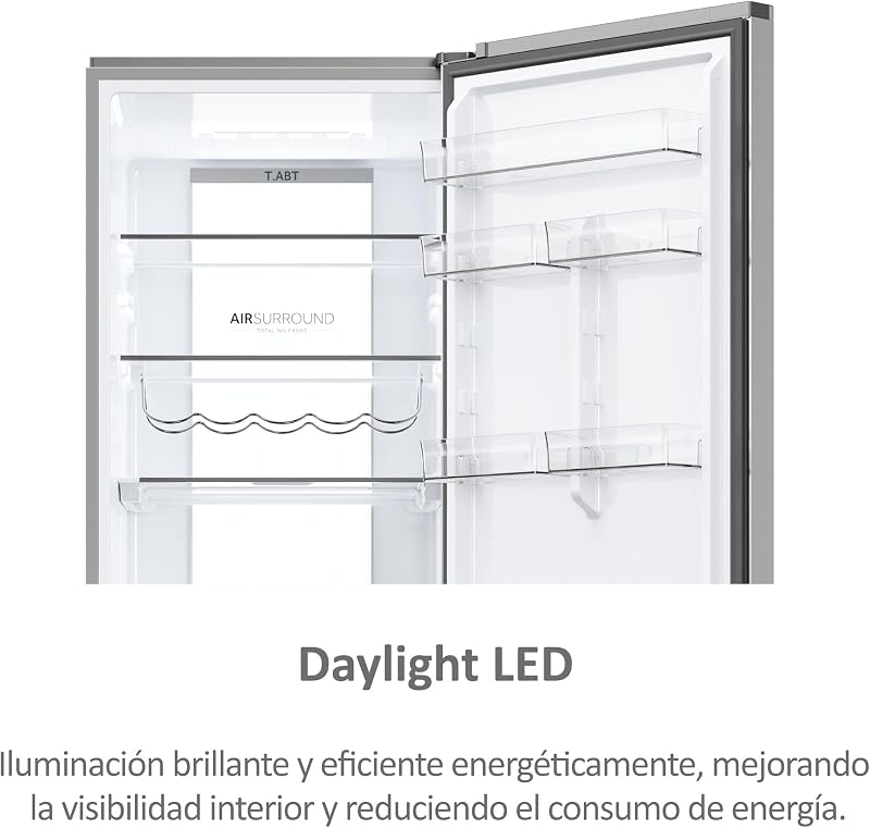 3D 60 Series 7 Pro HTW7620ANMG - Frigorífico Combi, 414L, Cajones Direct Access, WIFI, Botellero, Motor Inverter, My Zone Pro, Humidity Zone, Total No Frost, 59.5x205cm, Daylight LED, Inox
