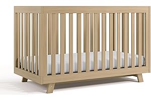 Storkcraft Beckett 3-in-1 Convertible Crib (Driftwood) – GREENGUARD Gold Certified, Fits Standard Crib Mattress, Converts to Toddler Bed and Daybed, 4 Mattress Heights, Grow-with-Me Design