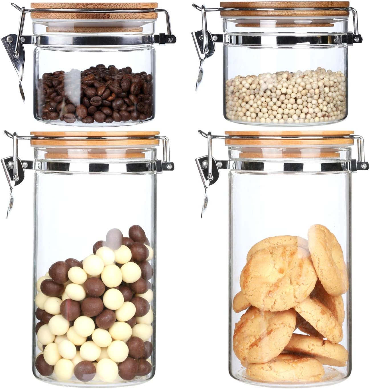 KKC Glasdosen mit Deckel Set - Borosilikatglas - Glasbehälter mit ...