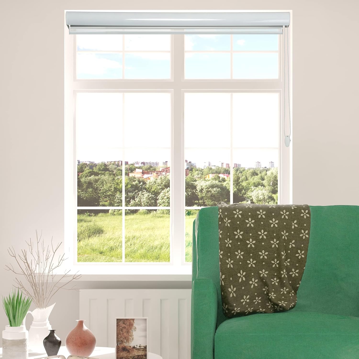 ShadesU Window Shades Zebra Dual Layer Roller Sheer Blinds Light Filtering Window Treatments Privacy Light Control for Day and Night (Maxium Height 72inch) (Grey Color) (Width 20inch): Home & Kitchen
