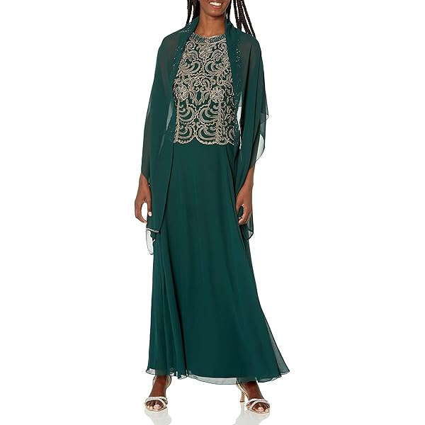 Amazon.com: J Kara Women's Cap Sleeve Long Beaded Dress, Champagne Multi, 4  : Clothing, Shoes & Jewelry
