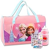 Disney Frozen Travel Bags for Kids - Bundle with Frozen Duffle Bag, Water Bottle, Play Pack, Stickers, and More | Frozen Bag Set for Girls