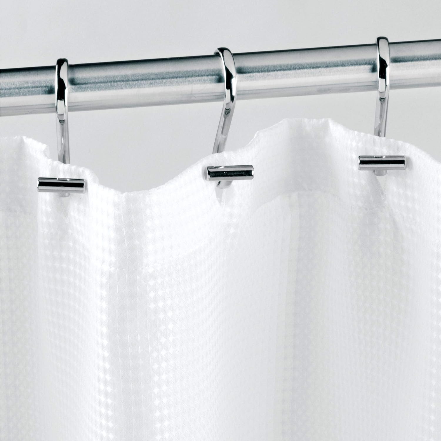 iDesign 76752 Metal T-Bar Shower Curtain Hooks Rust Resistant Rings for Kid's, Guest, Master Bathroom, 1" x 1.75" x 2.75", Set of 12, Satin: Home & Kitchen