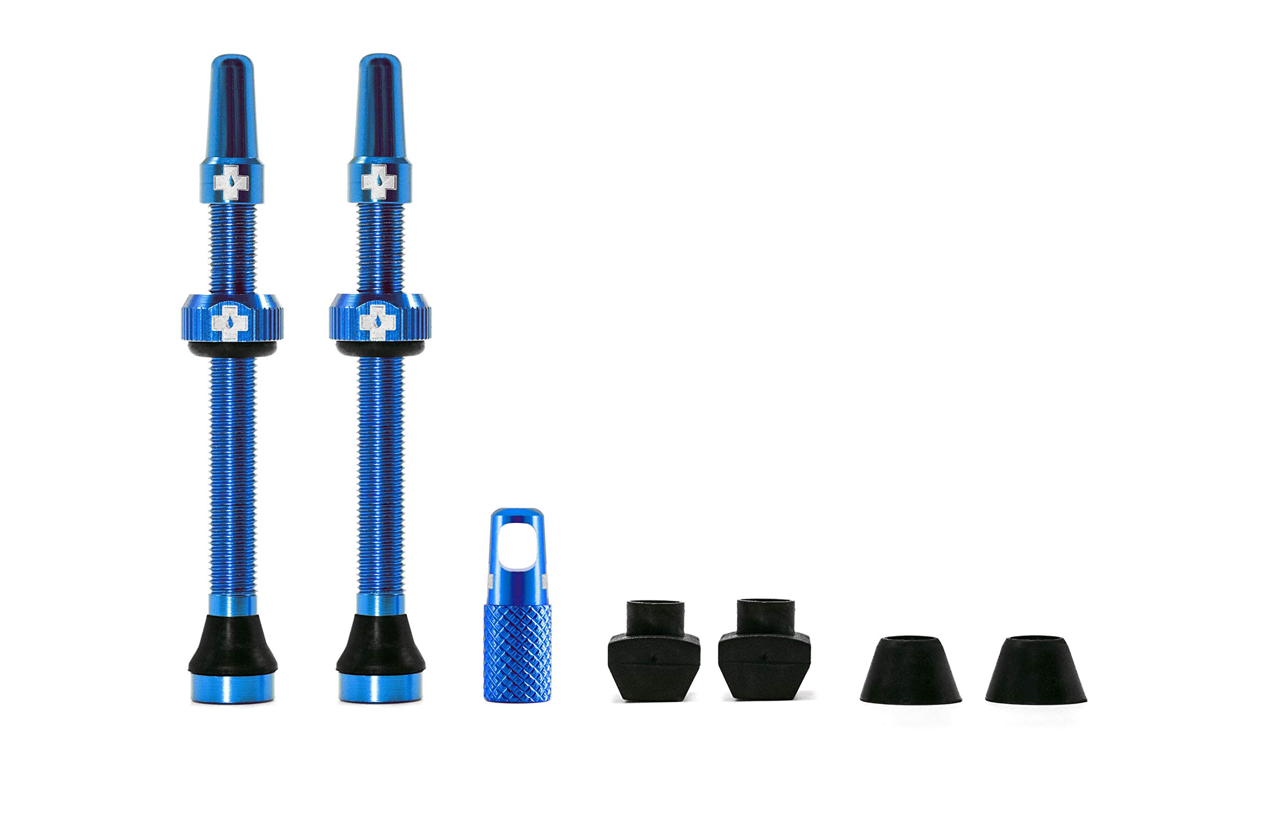 Muc-Off 1065 Blue Tubeless Presta Valves, 60mm - Premium No Leak Bicycle Valves With Integrated Valve Core Removal Tool