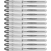 Uni-Ball Vision Elite Stick Roller Ball Pens .08mm, Black Ink, 12 Pens
