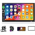 Double Din Car Stereo 7” Touch Screen Car Radio with Bluetooth Backup Camera FM Radio Receiver USB AUX Auto radio TF Card Input Audio Video MP5 MP4 MP3 Player Car Multimedia Player Support Mirror Link