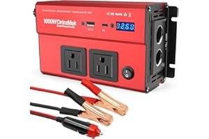 DrimMek 1000 Watt Power Inverters 12v to 110v for Vehicles - with Dual AC Outlets, 1000w Inverter with 3.0A USB and Type-C, 12v Inverter car Cigarette Lighter Battery for/Truck/RV/Emergency