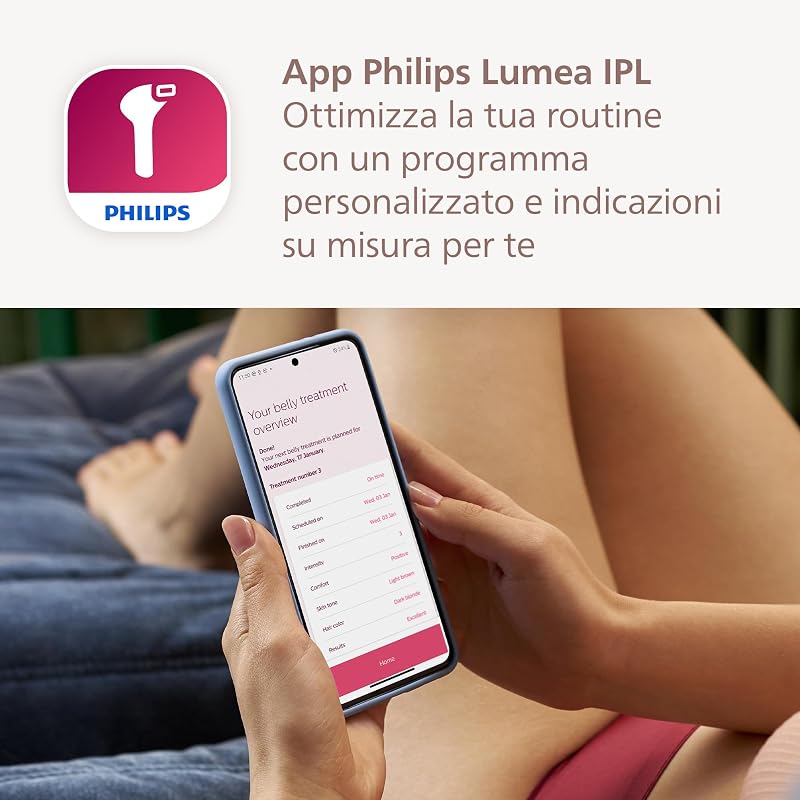 Lumea 8000 Series, dispositivo di epilazione IPL, alternativa ai dispositivi di epilazione laser, con tecnologia SenseIQ, 3 accessori per corpo, viso e zone di precisione, modello BRI946/00
