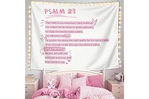 LIANGW Pink Christian Tapestry Aesthetic, Wall Tapestry for Bedroom, Pink Wall Art for Teen Girls & Women, Dorm Decor for College Girls, Bible Verses Tapestries Wall Hanging 50x60 inche