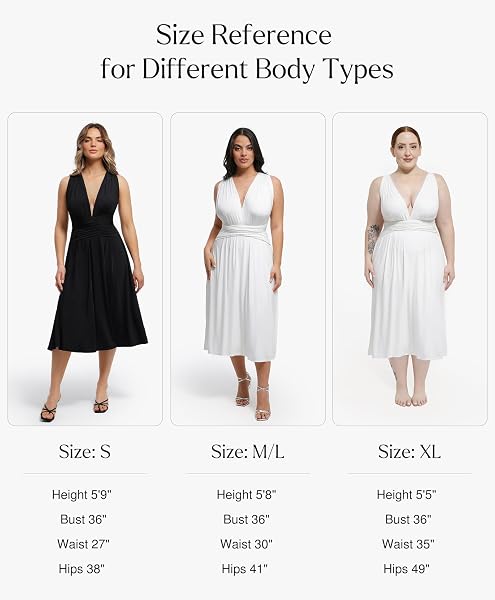 POPILUSH BRIDESMAIDS DRESSES – MOTHER OF BRIDE INFINITY SHAPEWEAR FORMAL WEDDING GUEST MIDI DRESS FOR WOMEN WHITE