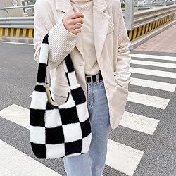 Plush Underarm Bag, Ladies Fluffy Shoulder