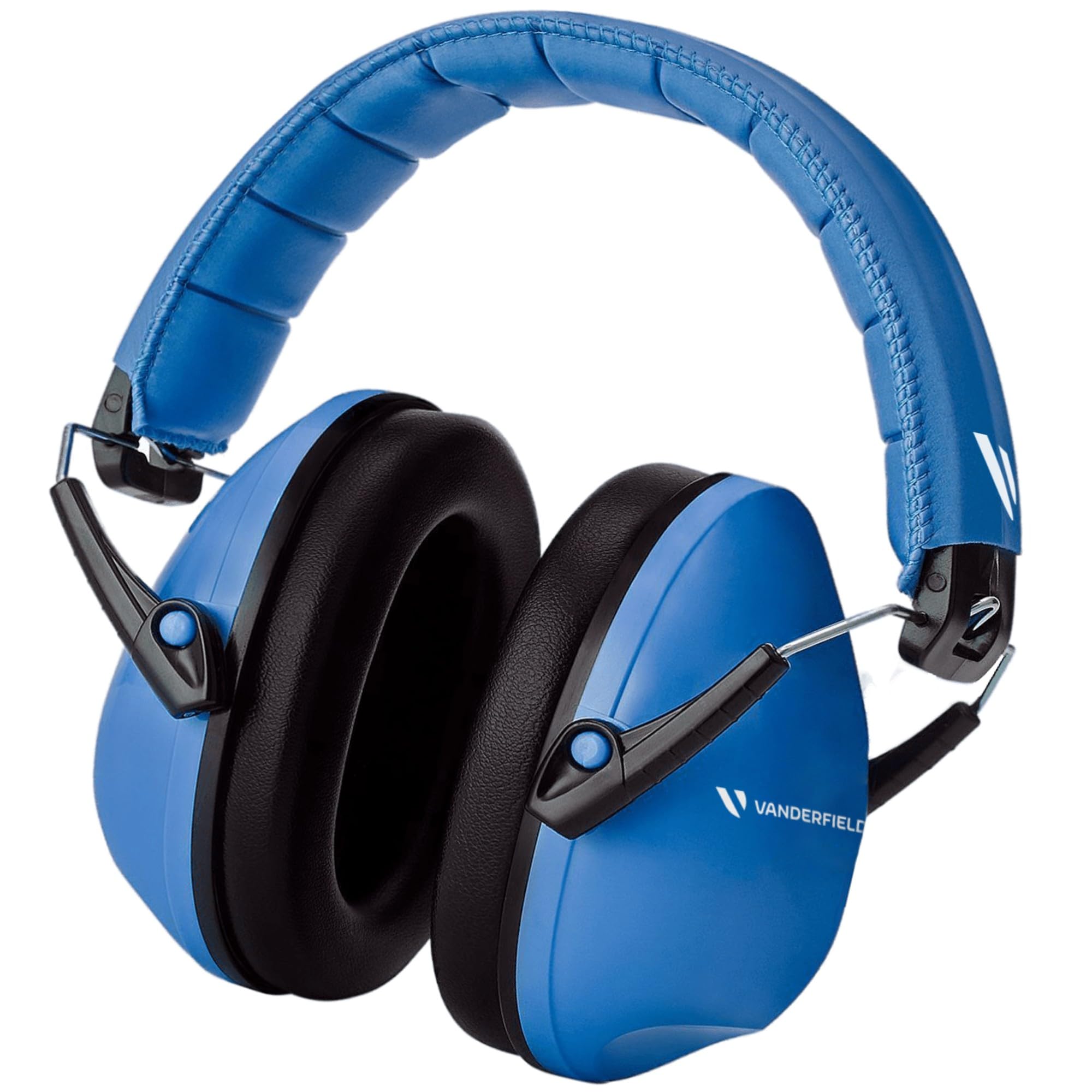 Vanderfields Premium Hearing Protection Ear Defenders - Broad Spectrum Sound Reduction 34 dB at 2K Hz Noise Cancelling - Headset Safety Noise Cancellation - Headphones Kids 3-12 - Light Blue