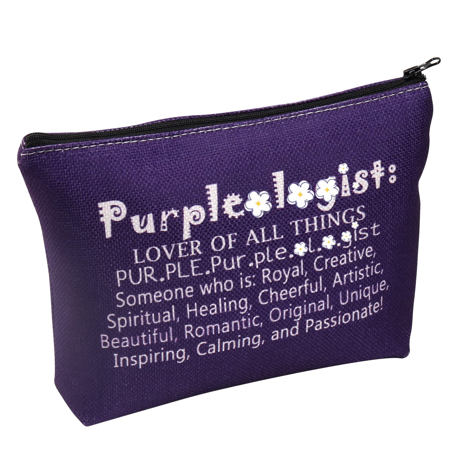 Purple Zipper Pouch Background Makeup Bag Lover of All Things Purple Designed Cosmetic Bag for Lovers