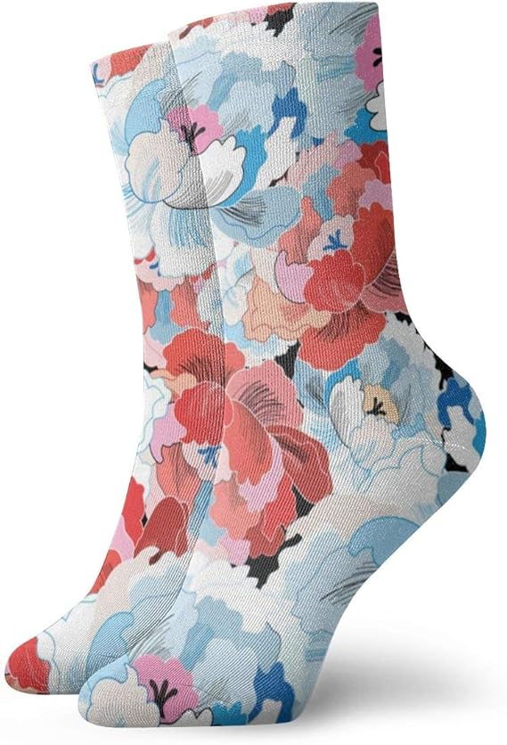 Amazon Co Jp 花柄 靴下 スポーツ靴下 ランニング靴下 トレーニング靴下 ハイキング用のスポーツアンクルソックスパフォーマンスコットンパッド入りカラーソックス Clothing Accessories