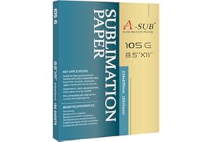 A-SUB Sublimation Paper- 150 Sheets Heat Transfer Paper 8.5x11 inch Compatible with Inkjet Sublimation Printer 105g