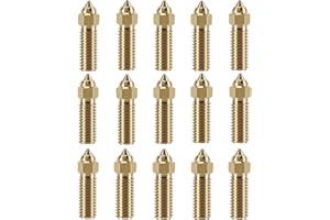 LANKEGU 15PCS K1 Brass Nozzles Kit, 3D Printer High Speed 5PCS 0.4mm Nozzles and 2PCS 0.2mm, 0.6mm, 0.8mm, 1.0mm, 1.2mm Nozzles Kit for K1, K1 Max