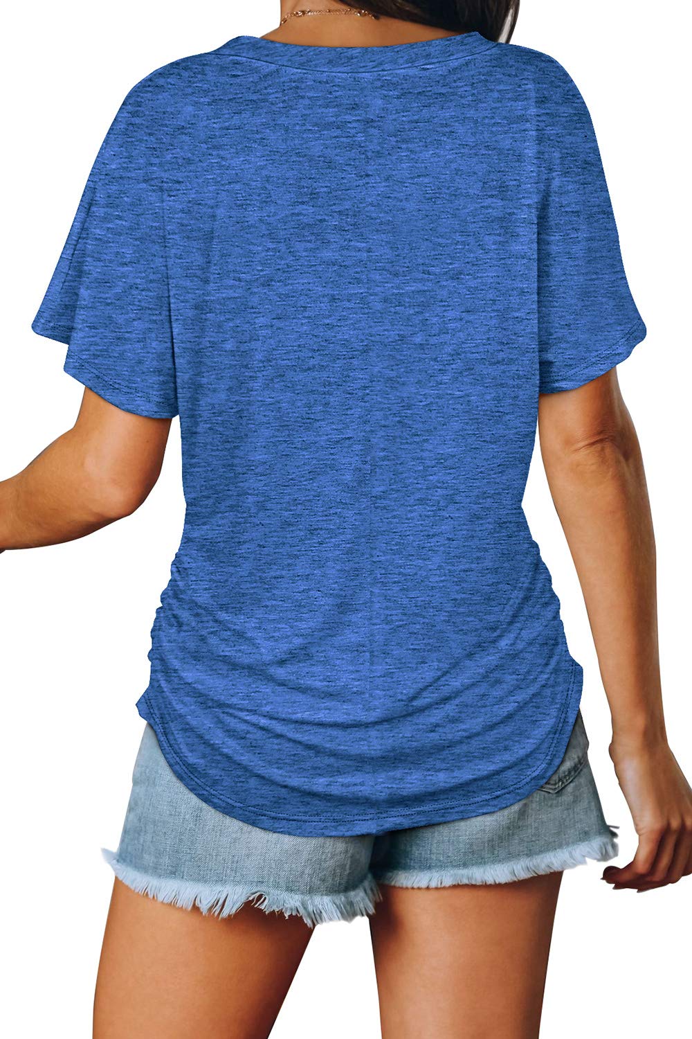 Womens Short Sleeve Shirts Casual Vneck Dolman