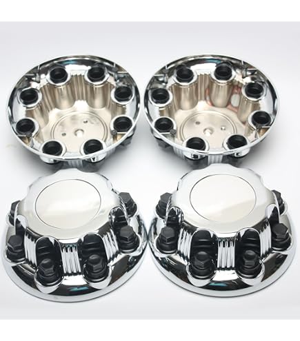 ANATIA 8-Lug Chrome Wheel Center Caps For Chevy Trucks & Vans (Set Of 4) - Fits Silverado, Avalanche, Suburban & More - Snap-On Design, OE Replacement 15039489