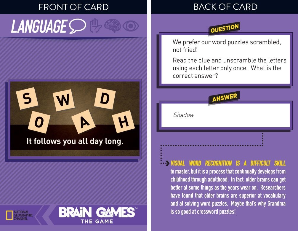 Toys Hobbies Games The Game Brain Games Based On The Emmy Nominated National Geographic Channel Tv Series Buffalo Games 134 Univ Popci Org