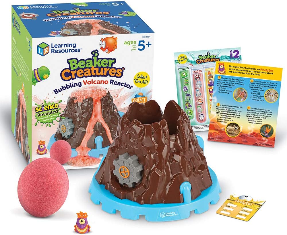 Learning Resources Beaker Creatures Bubbling Volcano Reactor, Homeschool, STEM, Includes 5 Science Experiments, 6 Pieces, Ages 5+