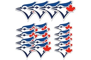 50 pcs Blue Jays Baseball Stickers, Waterproof Vinyl Baseball Decales for Water Bottle, Helmet, Laptop, Baseball Party Favors