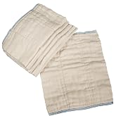 OsoCozy Unbleached Prefold Cloth Diapers 100% Cotton, Durable, Soft, Absorbent, Sustainable &amp; Economical - dims, Fits size range. - (Size)