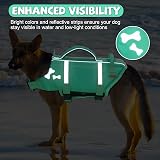 EMUST Dog Life Vest Reflective Strips Adjustable Turquoise L view 4