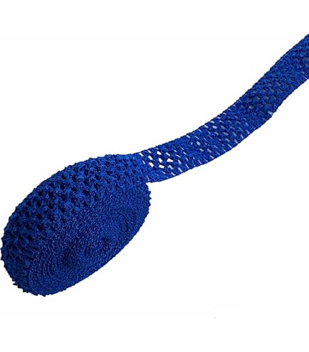 BENECREAT 11 Yards 1.5\" Wide Ribbon Crochet Stretch Trim 2-Color Elastic Crochet Headband For Hair Accessories And Tutus Dresses, 5.5 Yards Per Roll