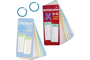 Multiplication Division Flash Cards, 2 Pack Times Table Math Flash Cards Reusable Multiplication Chart Flashcards for Classro