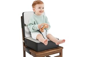 SVKIPIBE Booster Seat for Kitchen Chair, Toddler Booster Seat for Dining Table with Backrest and Safety Buckles, Portable Non-Slip Bottom Toddler Booster seat for Table