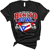 Benito Bowl Football Fan T Shirt Puerto Rico Flag Style Game Day Short Sleeve Casual Tee