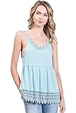 Women Lace Flare Camisole Tank Top - lace Trim and