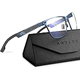 ANYLUV Blue Light Glasses Men, Relieve Eyestrain and Eye Protection, Al-Mg Metal Computer Blue Light Blocking Glasses