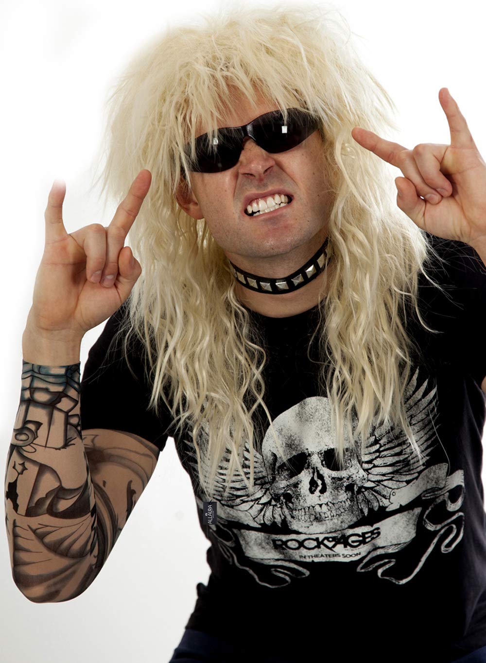ALLAURA Neil Wig 80s Blonde Rocker Wig Rockstar Men