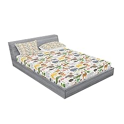 Lunarable Safari Fitted Sheet & Pillow Sham