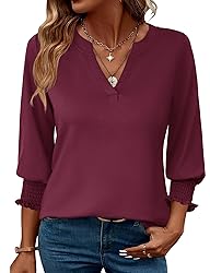 LOMON Women's 2025 Fashion Tops 3/4 Length Sleeve