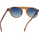 WearMe Pro - Urban Men's Square Sunglasses – Narrow Fit: Double Bridge Design, Modern Round Frames & Polarized Lenses