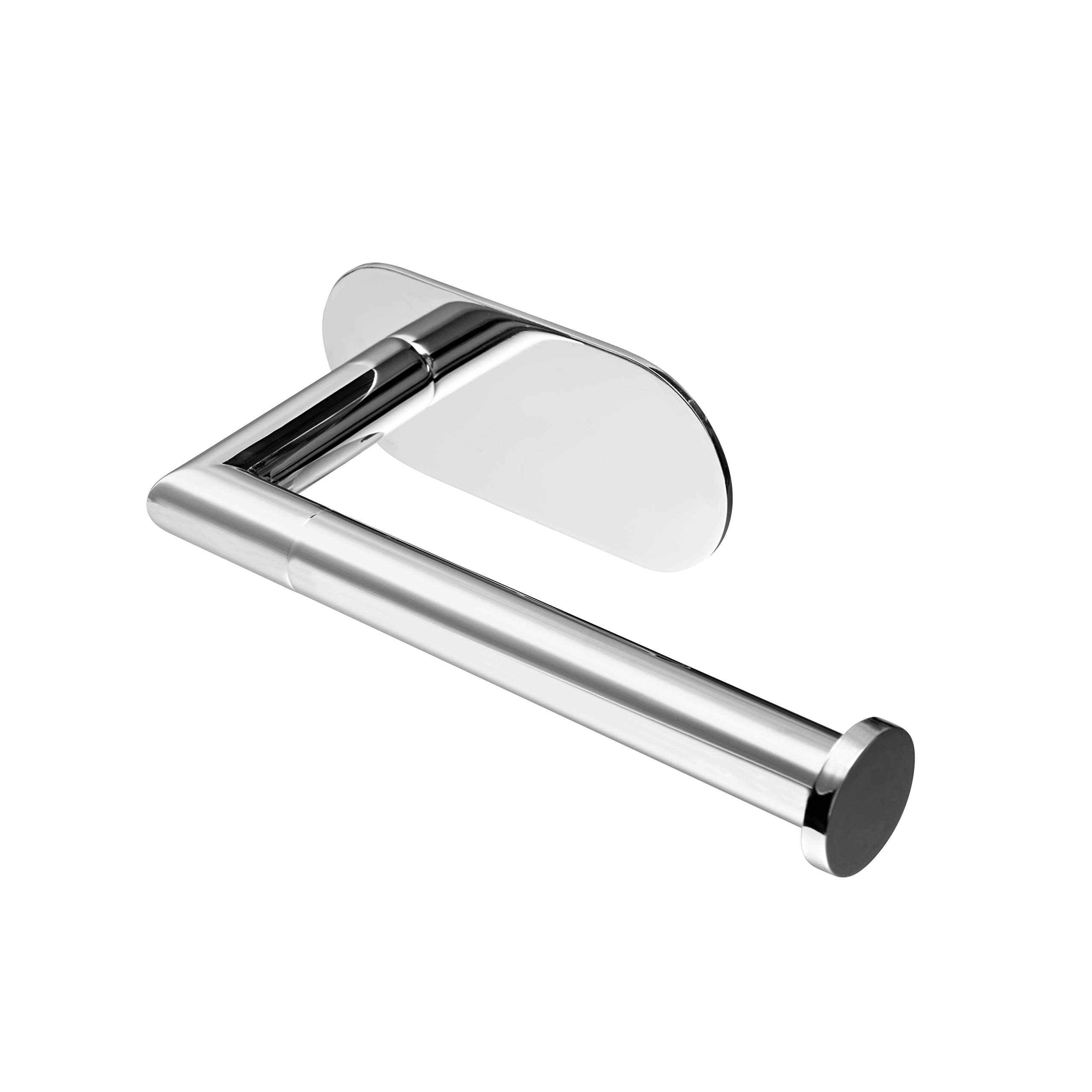 Photo 1 of HITSLAM Self Adhesive Toilet Paper Holder Chrome SUS 304 Stainless Steel Silver Toilet Paper Roll Holder No Drilling for Bathroom