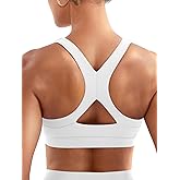 YEOREO Sports Bras for Women Medium Support Racerback Padded Running Bra Tracii Square Neck Wireless Workout Gym Crop Top