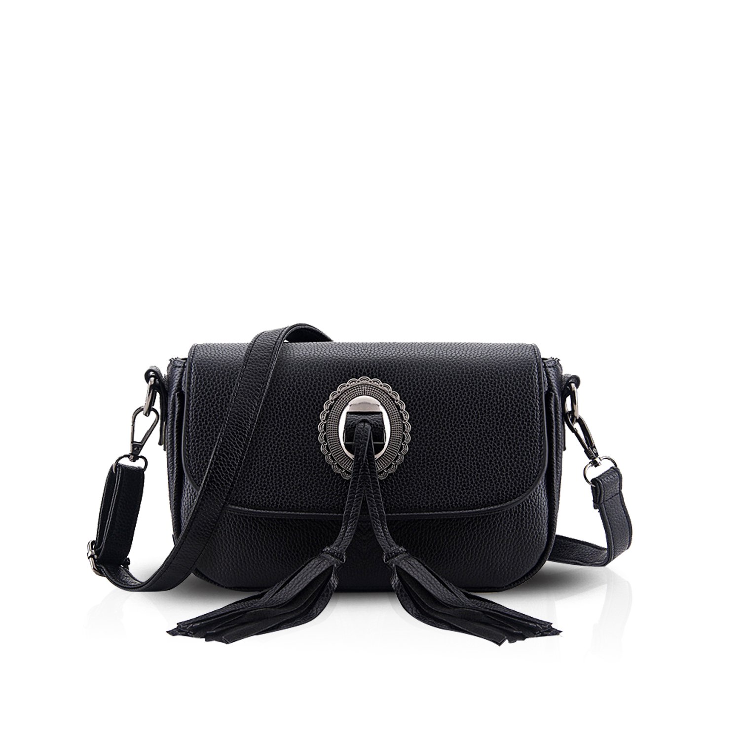 NICOLE&DORIS Cross Body Bag Women Handbag Shoulder Bag Purse Top Handle Bag Messenger Small Tassel Bag Tote Women Black