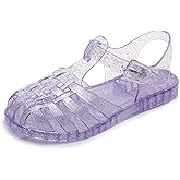 ursloole Toddler Girls Jelly Shoes Soft Unisex-Child Boys Jellies Sandals Rubber Sole Closed Toe Beach Summer Mary Jane Kids Princess Dress Flat