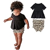 Posh Peanut Two Piece Set - Short Sleeve Peplum Top & Shorts Set - Breathable Viscose from Bamboo Baby Girl Outfits