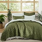 BOV Sage Green Quilt Twin 68x86 – Lightweight Summer Bedspread, Cooling Blanket, Decorative Green Coverlet Bedding, Soft All-Season Comforter