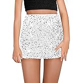 Haloumoning Girls Sequin Skirt High Waisted Mini Skirts Sparkle Glitter Party Skirts 5-14 Years