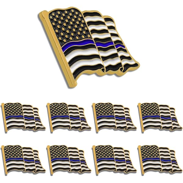 Police Pin 3x5 American Flag Thin Blue Line Cross American Flag Lapel Pin – Police ...