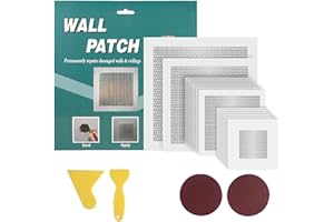 Gosknor 18pcs Drywall Repair Patch Kit, 2/4/6/8 Inch Aluminum Drywall Hole Patch with Scrapers & Sandpapers Dry Wall Repair K