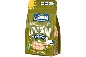 Lundberg Regenerative Organic Brown Rice Long Grain, Kosher, USDA Certified Organic, Gluten Free & Non-GMO, 32 Ounce (Pack of 1)
