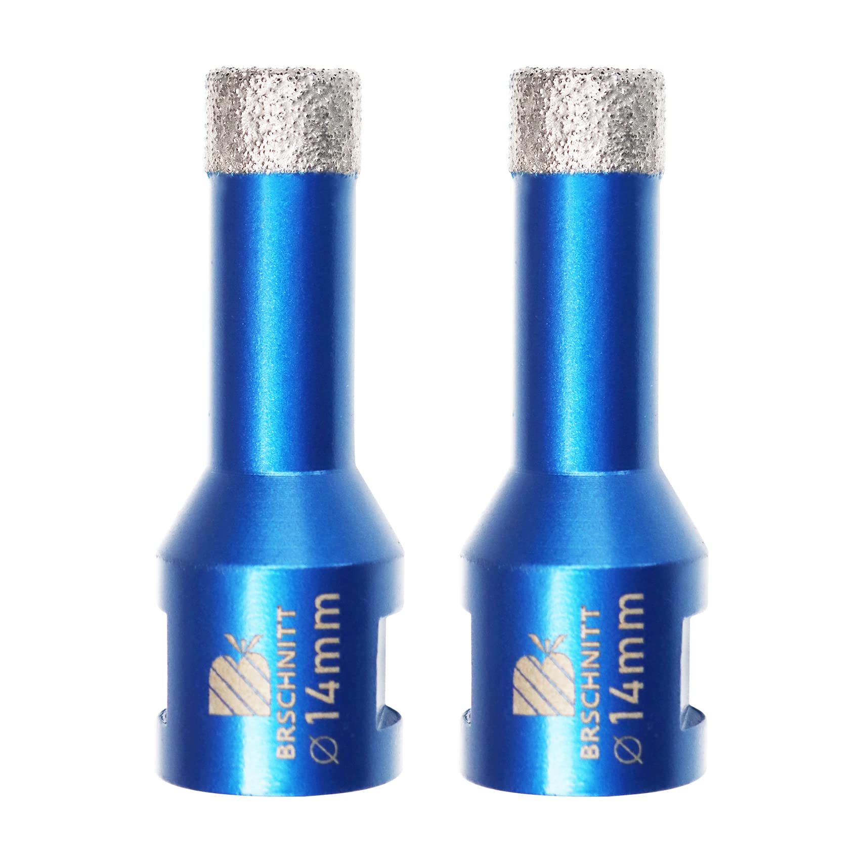 Diamond Drill Bit 14mm,BRSCHNITT 2pcs M14 Vacuum Brazed Diamond Tip Drill Bit for Tile Porcelain Stoneware Ceramic Marble Granite Drilling,Suitable For Angle Grinders