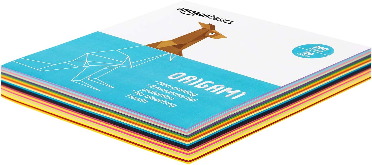 Basics Origami Paper, Assorted Colors, 500 Sheets: Office Products