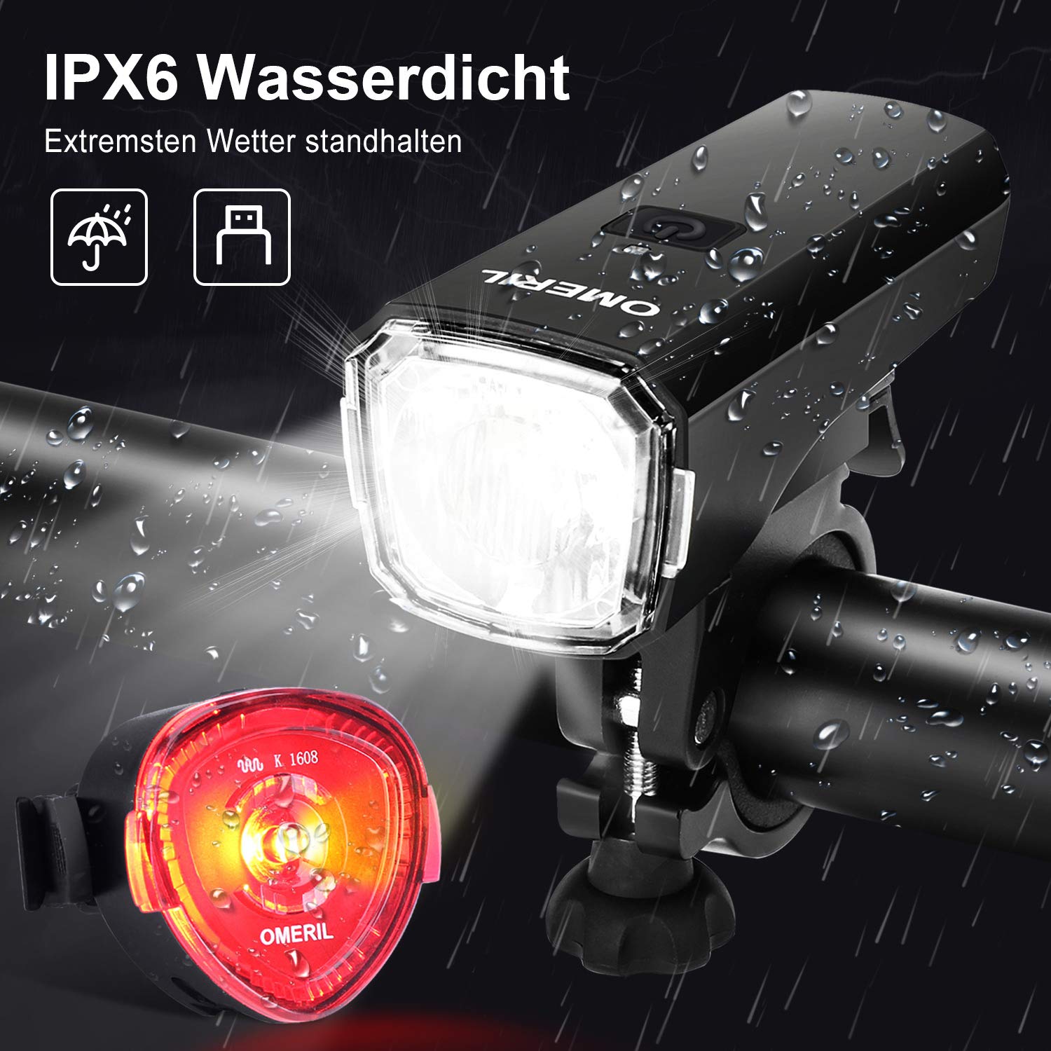 fahrrad licht leuchte usb beleuchtung set